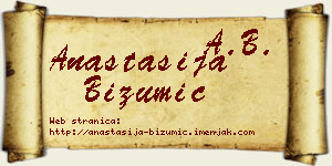 Anastasija Bizumić vizit kartica